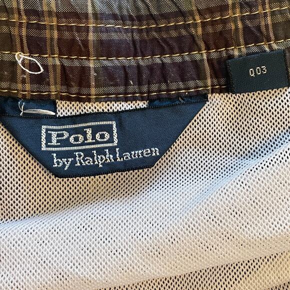 POLO by Ralph Lauren Plaid Swim Trunks Mens XXL Brown Board Shorts Beach Preppy - Picture 7 of 12